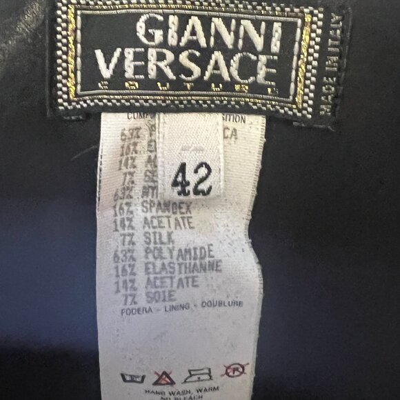 NWT Vintage Gianni Versace Couture Black & Gold Asymmetric Silk Gown - Picture 16 of 16